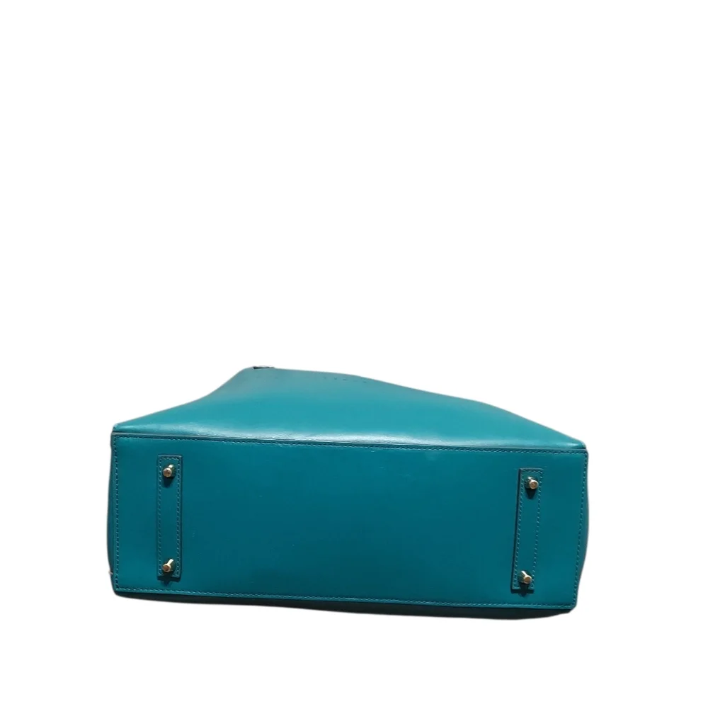 Anya Hindmarch Teal Smile Perforated Leather Tote